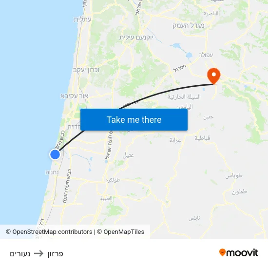 נעורים to פרזון map
