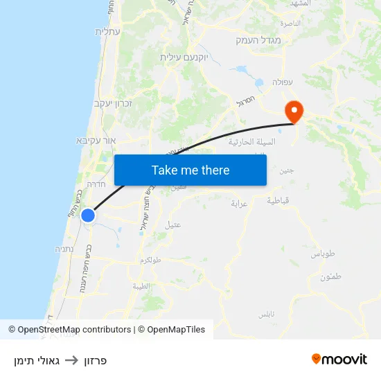 גאולי תימן to פרזון map