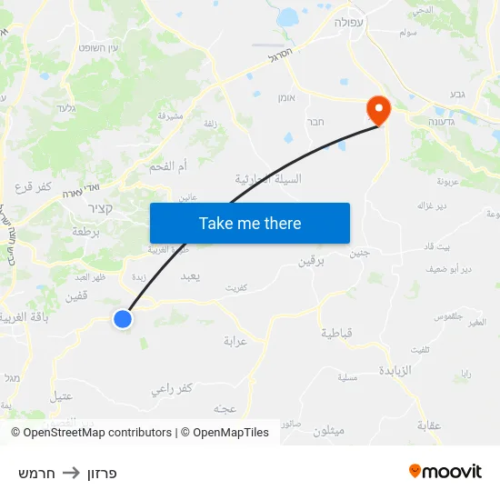 חרמש to פרזון map
