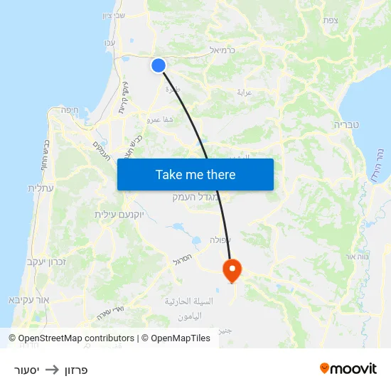 יסעור to פרזון map