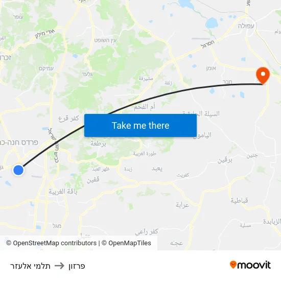 תלמי אלעזר to פרזון map