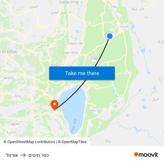 אורטל to כפר חיטים map