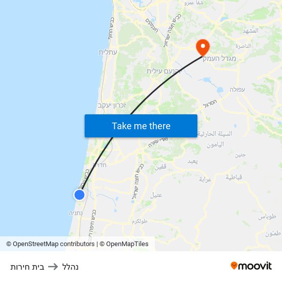 בית חירות to נהלל map