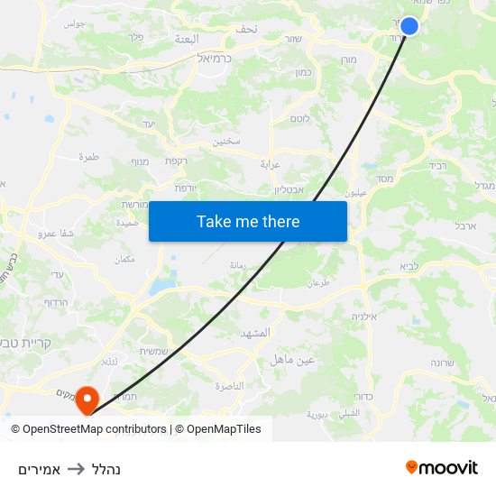 אמירים to נהלל map