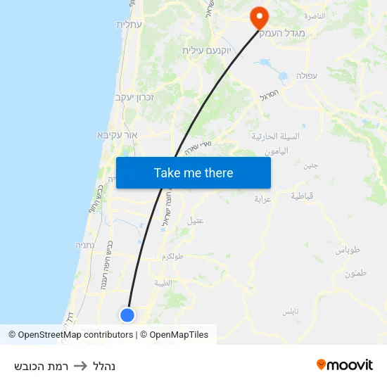 רמת הכובש to נהלל map