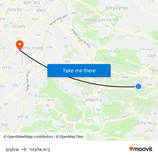 איתנים to בית אלעזרי map