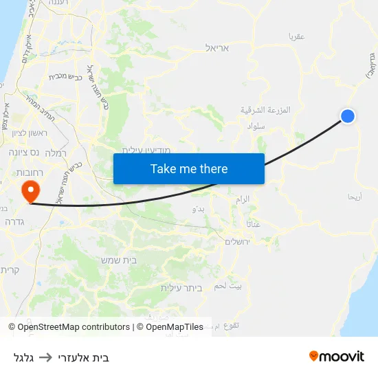 גלגל to בית אלעזרי map