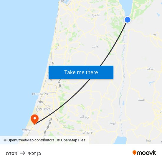 מסדה to בן זכאי map