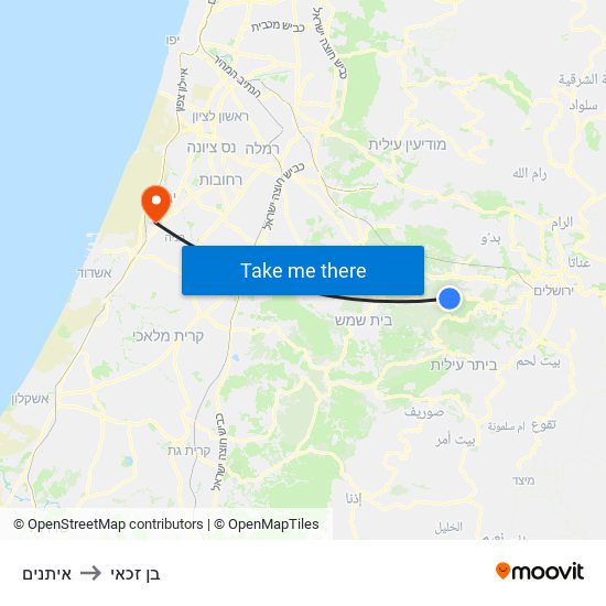 איתנים to בן זכאי map