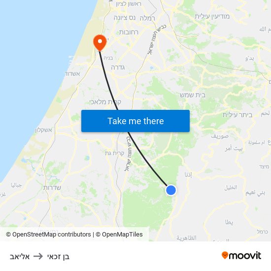 אליאב to בן זכאי map