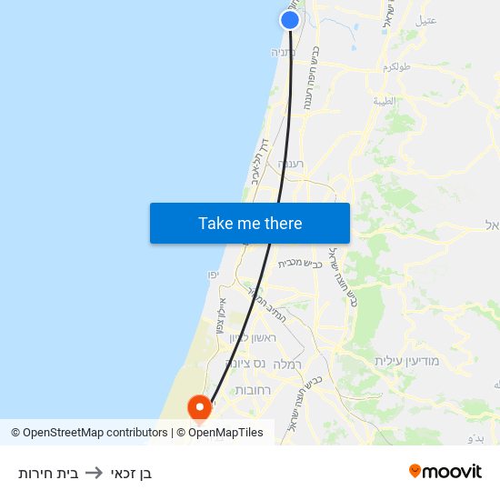 בית חירות to בן זכאי map