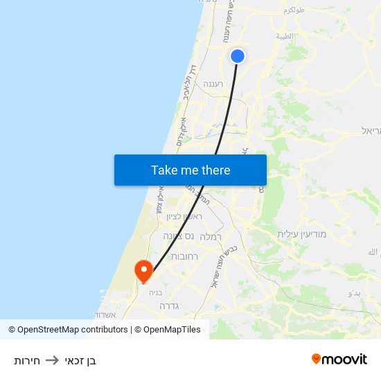 חירות to בן זכאי map