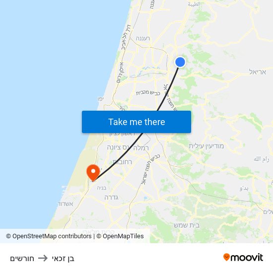 חורשים to בן זכאי map