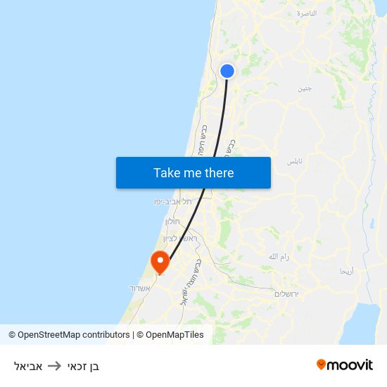 אביאל to בן זכאי map