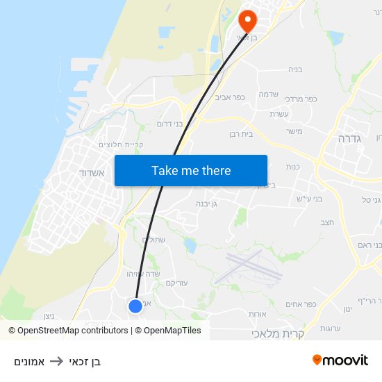 אמונים to בן זכאי map