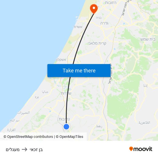 מעגלים to בן זכאי map