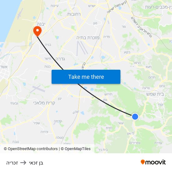 זכריה to בן זכאי map