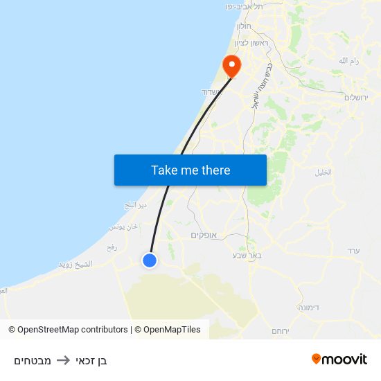 מבטחים to בן זכאי map