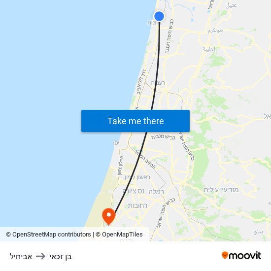 אביחיל to בן זכאי map