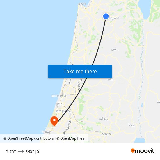 זרזיר to בן זכאי map