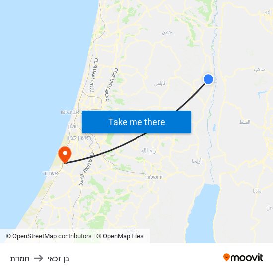 חמדת to בן זכאי map