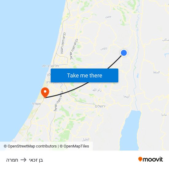 חמרה to בן זכאי map