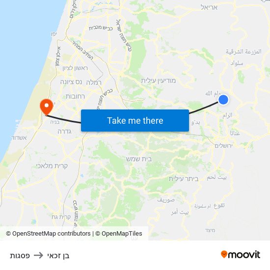 פסגות to בן זכאי map