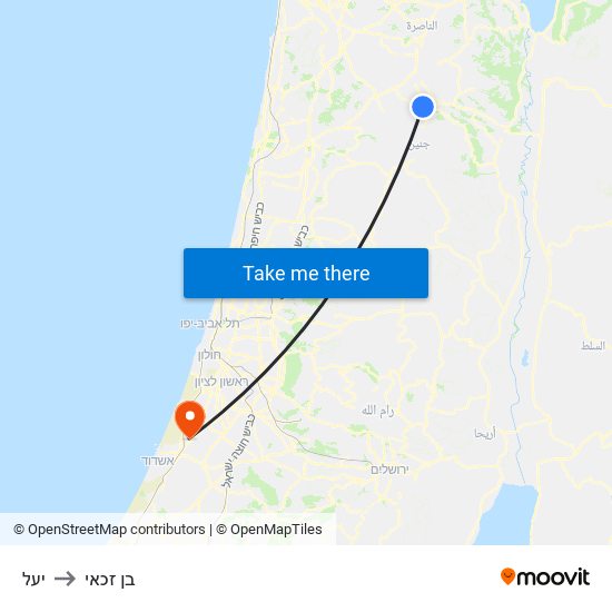 יעל to בן זכאי map