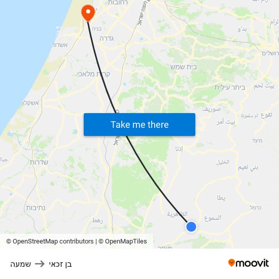 שמעה to בן זכאי map