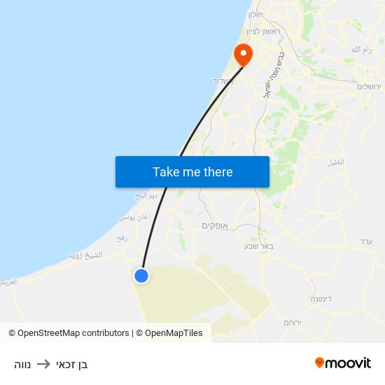 נווה to בן זכאי map