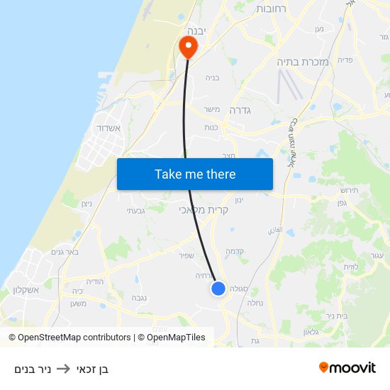 ניר בנים to בן זכאי map