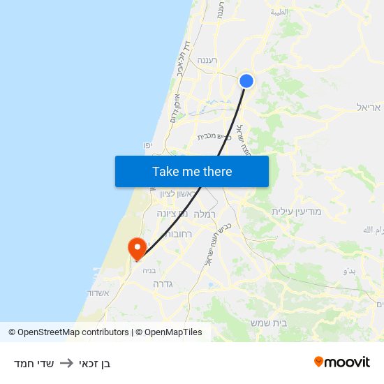 שדי חמד to בן זכאי map