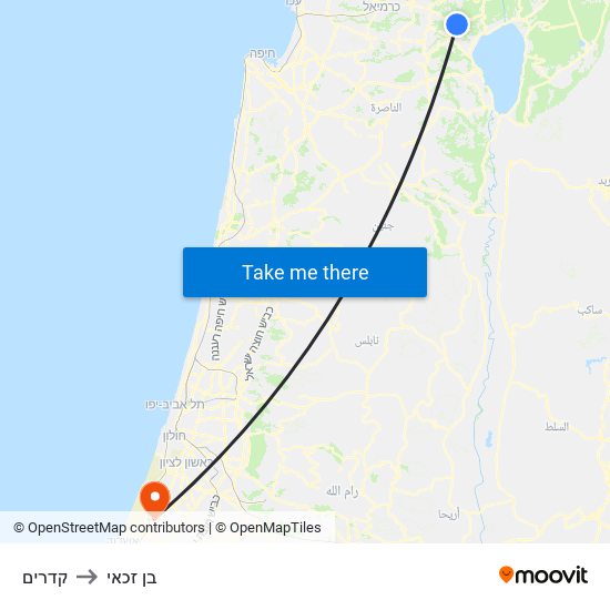 קדרים to בן זכאי map