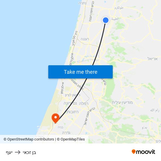 יעף to בן זכאי map