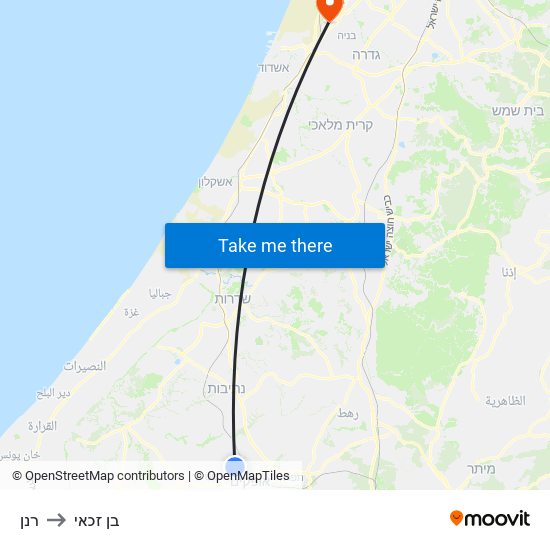 רנן to בן זכאי map