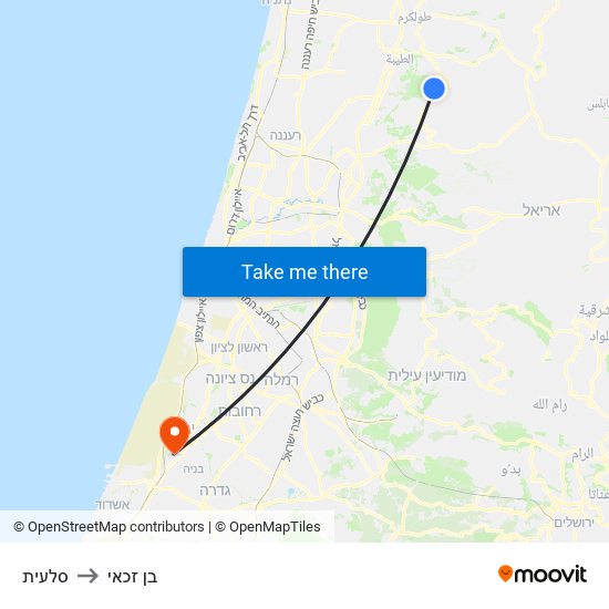 סלעית to בן זכאי map