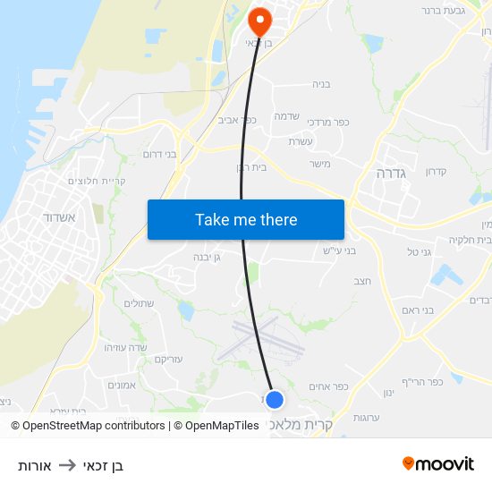 אורות to בן זכאי map