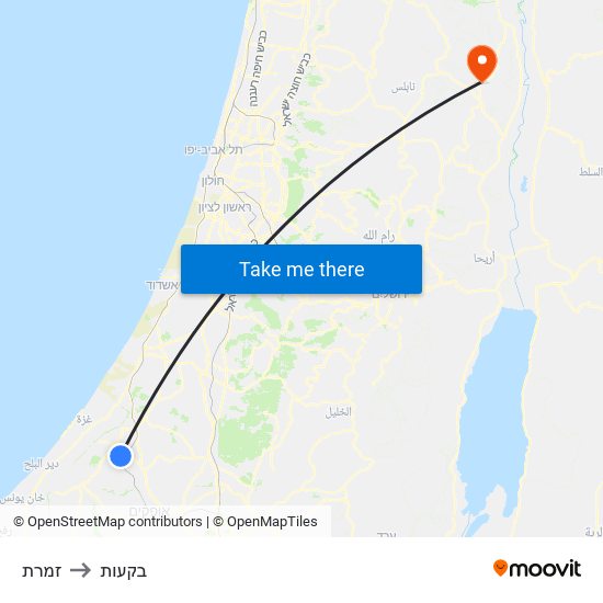 זמרת to בקעות map