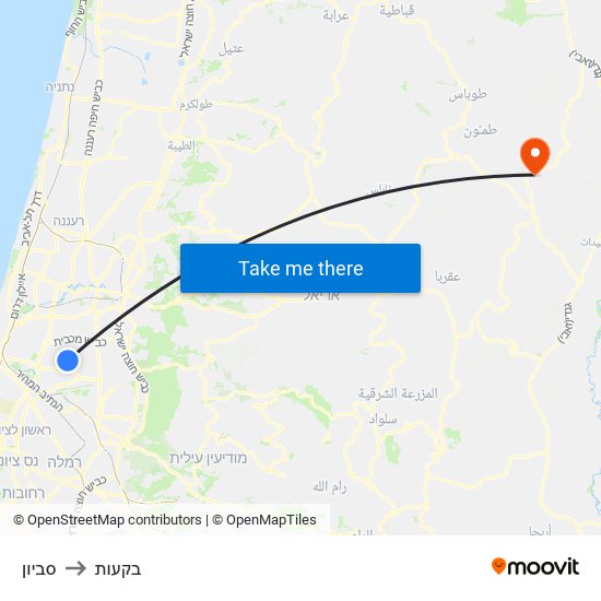 סביון to בקעות map