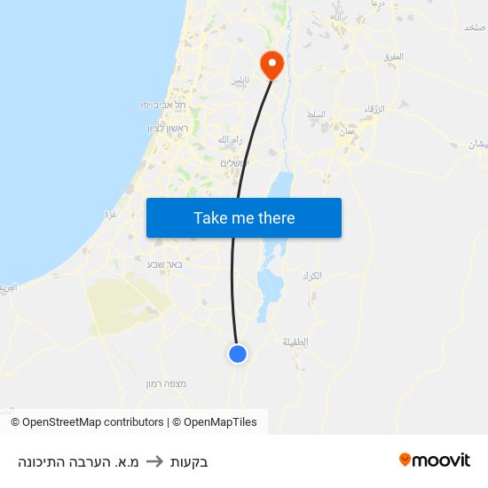 מ.א. הערבה התיכונה to בקעות map