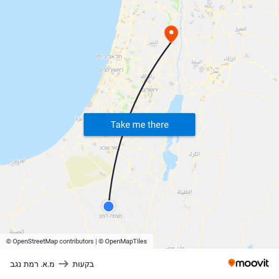 מ.א. רמת נגב to בקעות map