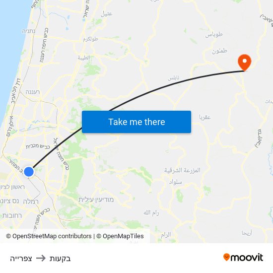 צפרייה to בקעות map