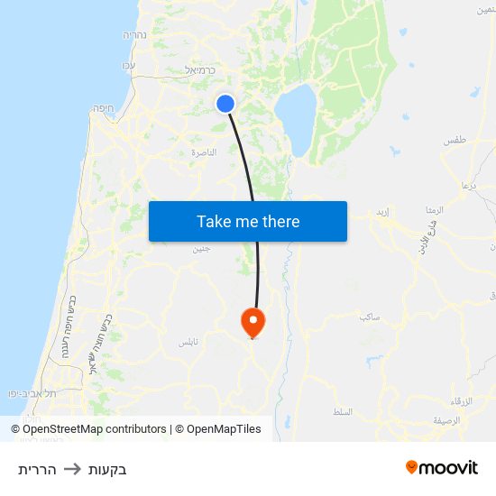 הררית to בקעות map