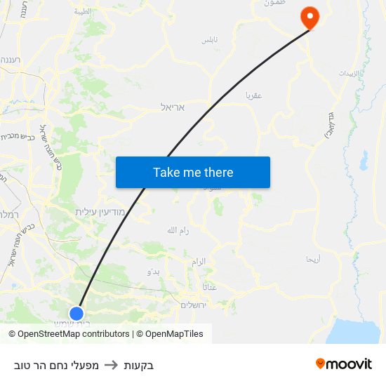 מפעלי נחם הר טוב to בקעות map