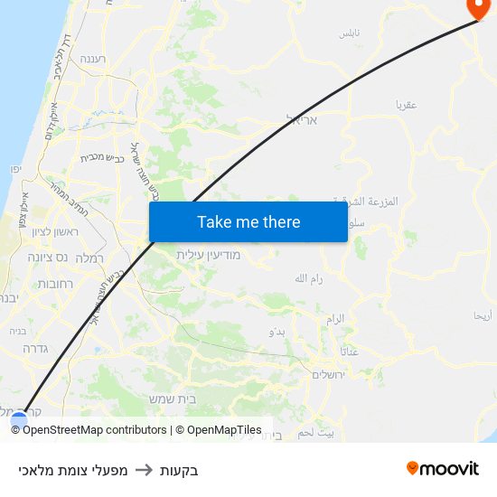 מפעלי צומת מלאכי to בקעות map