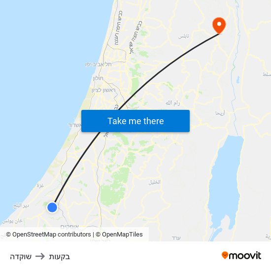 שוקדה to בקעות map