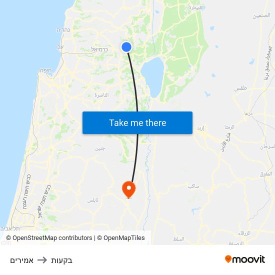 אמירים to בקעות map