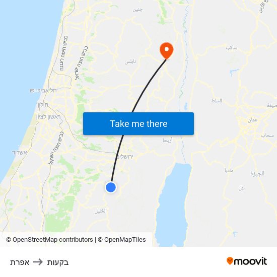 אפרת to בקעות map