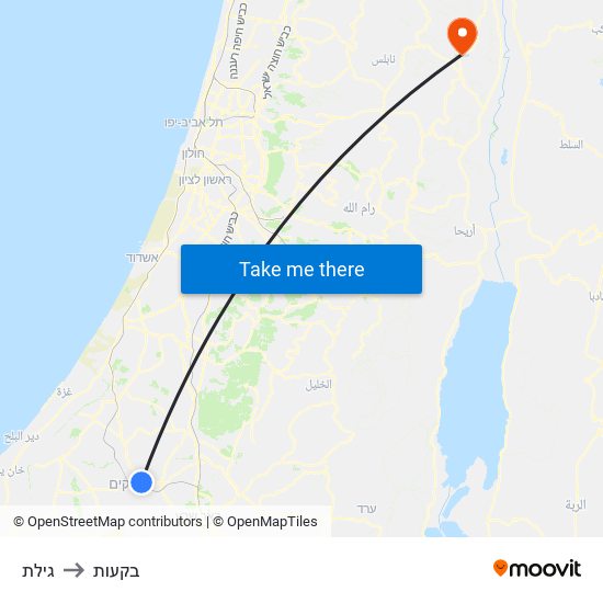 גילת to בקעות map