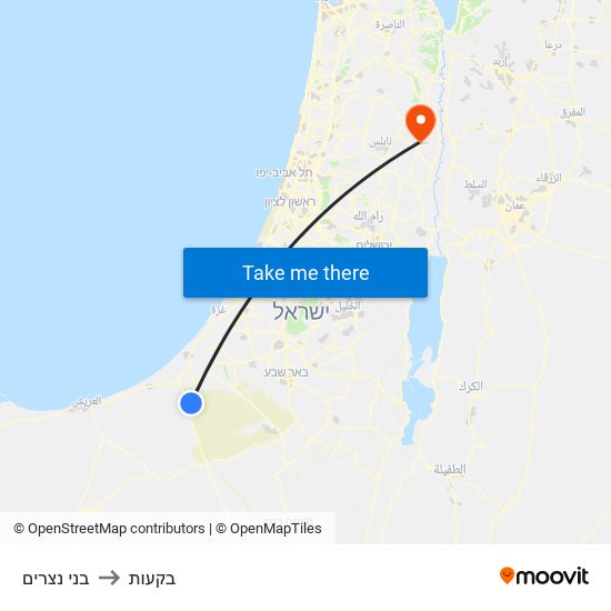 בני נצרים to בקעות map